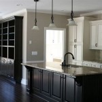 Grey Walls White Kitchen Cabinets