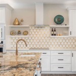 Kitchen Backsplash With Gold Accents
