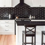 Kitchen Black And White Backsplash