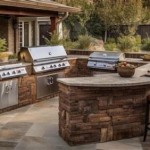 U Shaped Outdoor Kitchen With Bar