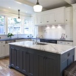White Kitchen Island With Dark Cabinets